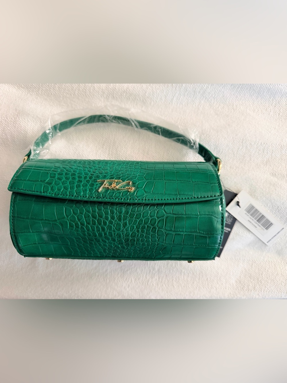 NWT Tote&Carry Emerald Green Croc Mini Top Handle Purse